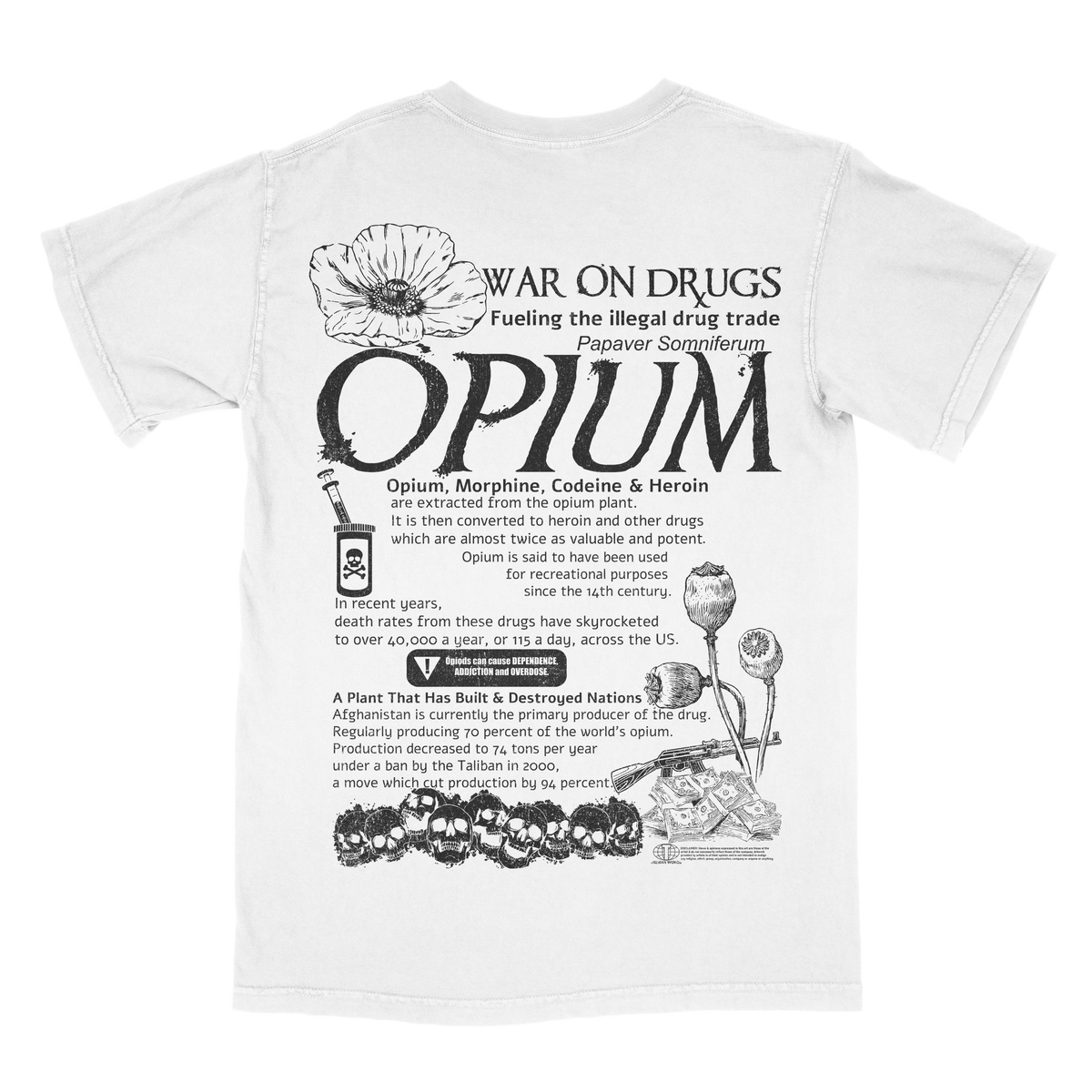 Opium Poppy White T-shirt – Shop Tali6an ®
