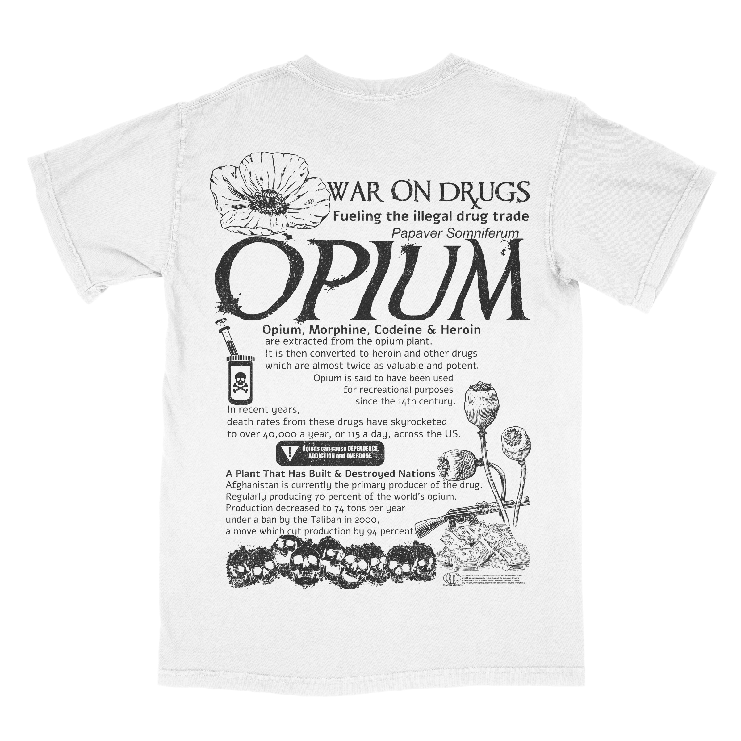 Opium Poppy White T-shirt – Shop Tali6an ®